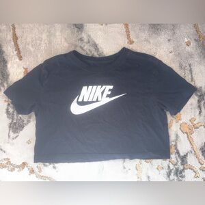 Nike womens Black and White Logo loose crop top